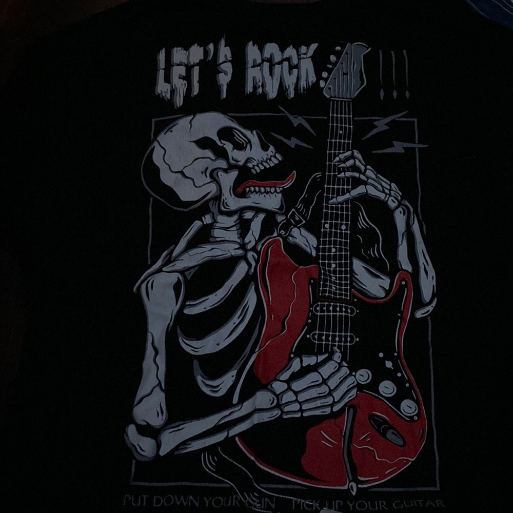 Black “Let’s rock”  skeleton shirt
